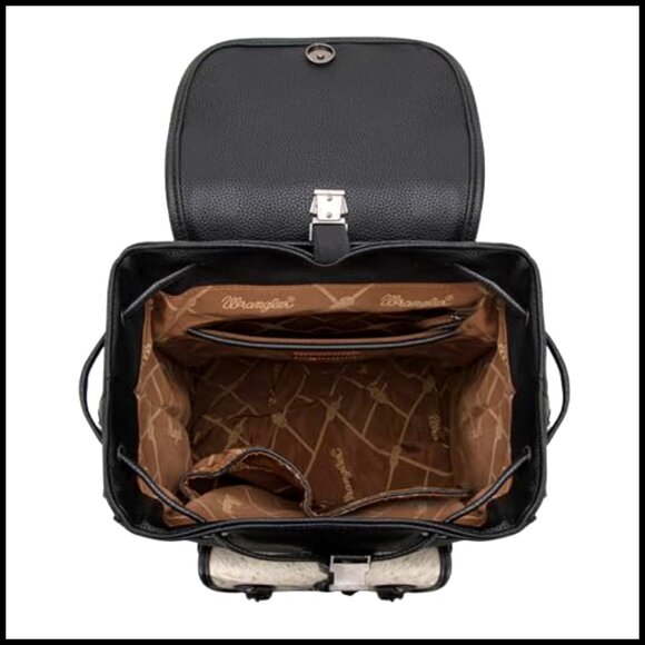 Western Hair-On Cowhide Backpack Purse, Large Capacity Laptop Bag